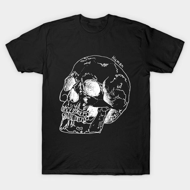 Human Skull T-Shirt by Geektopia